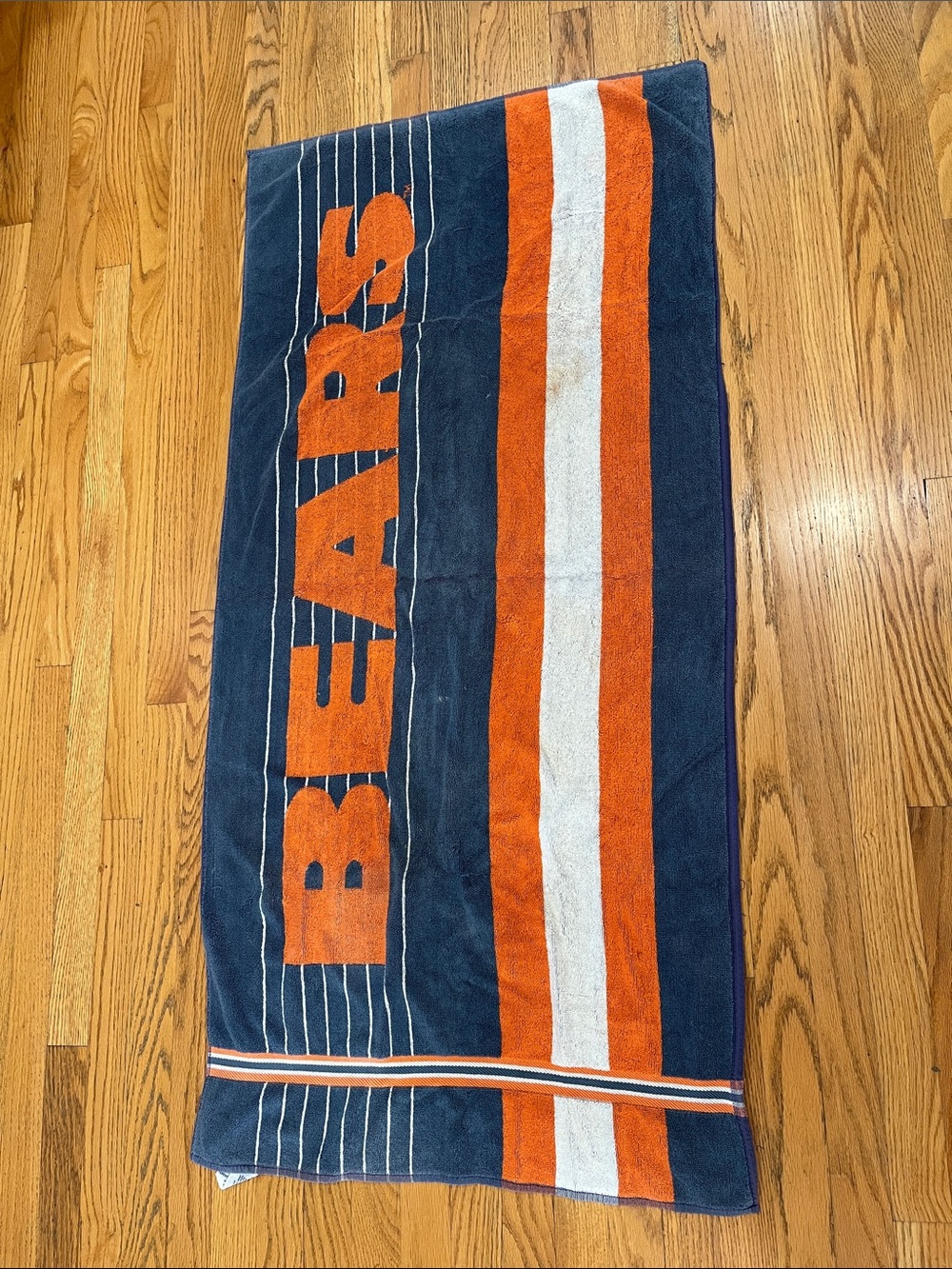 Vtg NFL Chicago Bears Football Cotton Beach Towel Well Used **READ**
